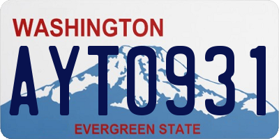 WA license plate AYT0931