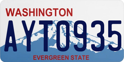 WA license plate AYT0935