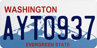WA license plate AYT0937