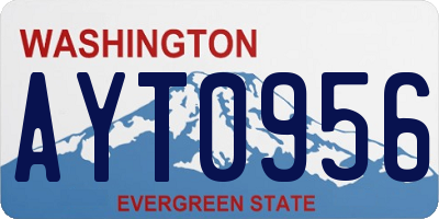 WA license plate AYT0956