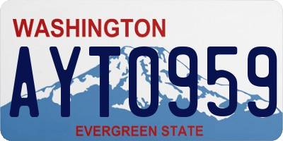 WA license plate AYT0959