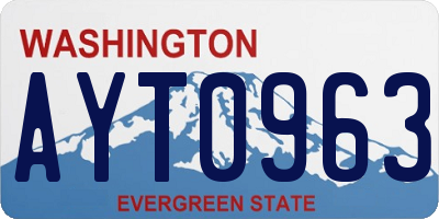 WA license plate AYT0963