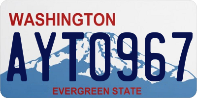 WA license plate AYT0967