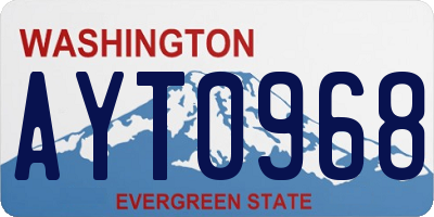 WA license plate AYT0968