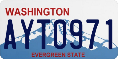 WA license plate AYT0971