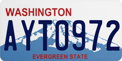 WA license plate AYT0972