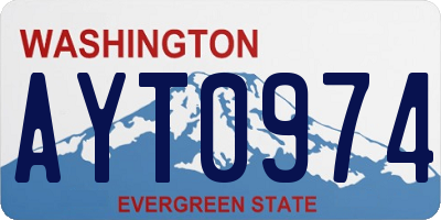 WA license plate AYT0974