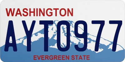 WA license plate AYT0977