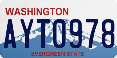 WA license plate AYT0978