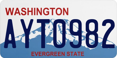 WA license plate AYT0982