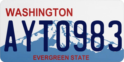 WA license plate AYT0983