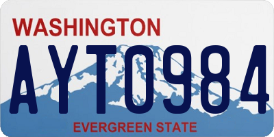 WA license plate AYT0984