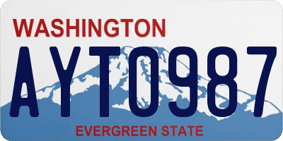 WA license plate AYT0987