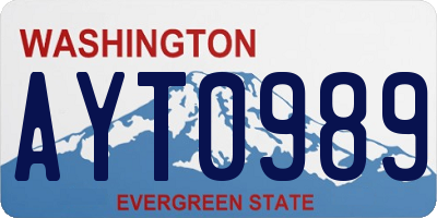 WA license plate AYT0989