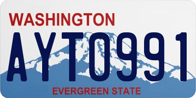WA license plate AYT0991