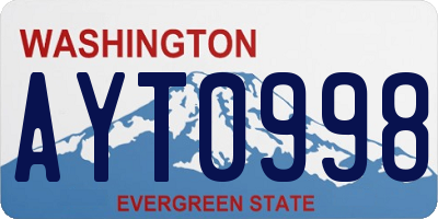 WA license plate AYT0998