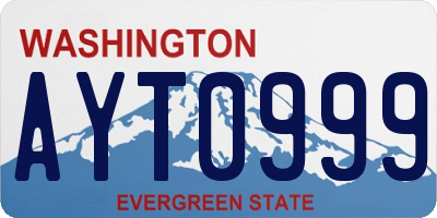 WA license plate AYT0999