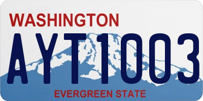WA license plate AYT1003