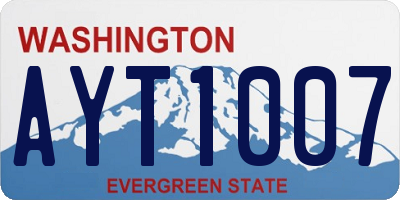 WA license plate AYT1007