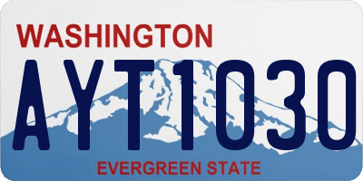 WA license plate AYT1030