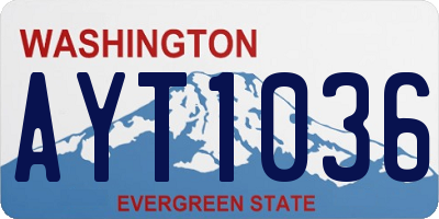 WA license plate AYT1036