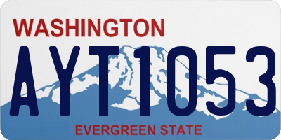 WA license plate AYT1053