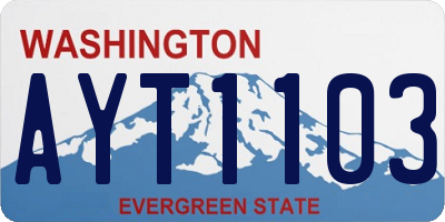WA license plate AYT1103