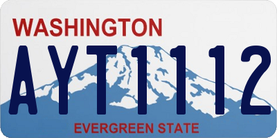 WA license plate AYT1112