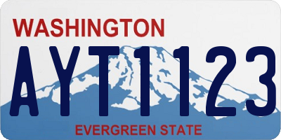 WA license plate AYT1123