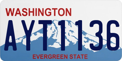 WA license plate AYT1136