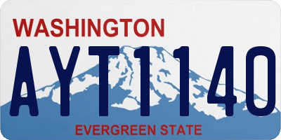 WA license plate AYT1140