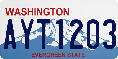 WA license plate AYT1203