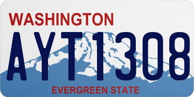 WA license plate AYT1308