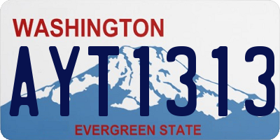 WA license plate AYT1313