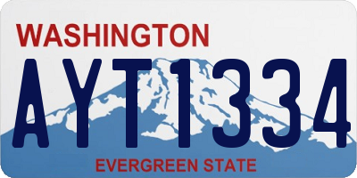 WA license plate AYT1334