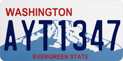 WA license plate AYT1347