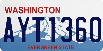 WA license plate AYT1360