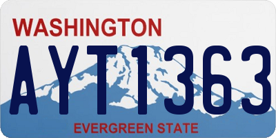 WA license plate AYT1363