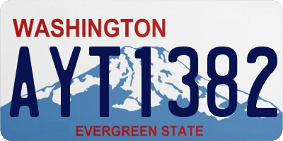 WA license plate AYT1382
