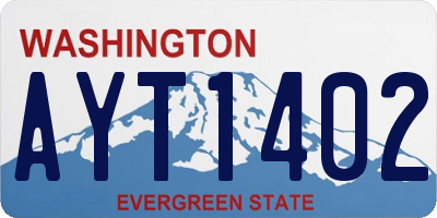 WA license plate AYT1402