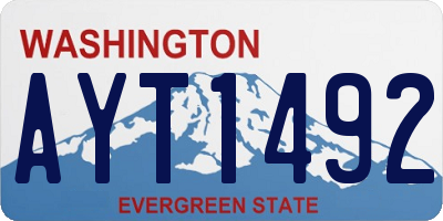 WA license plate AYT1492