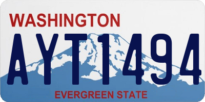 WA license plate AYT1494