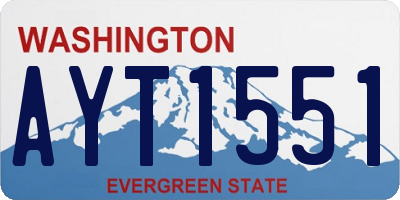 WA license plate AYT1551