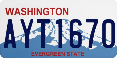 WA license plate AYT1670
