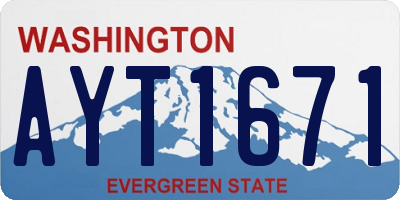 WA license plate AYT1671