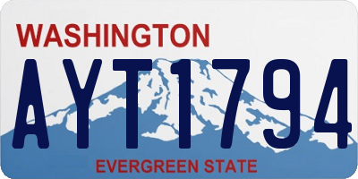 WA license plate AYT1794