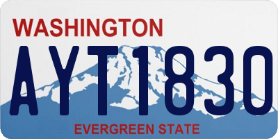 WA license plate AYT1830