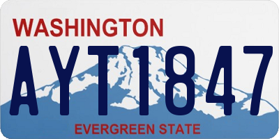 WA license plate AYT1847