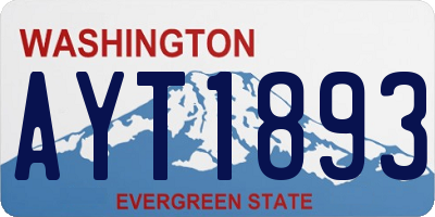 WA license plate AYT1893