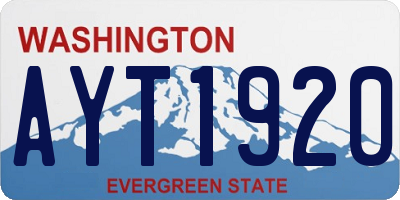 WA license plate AYT1920